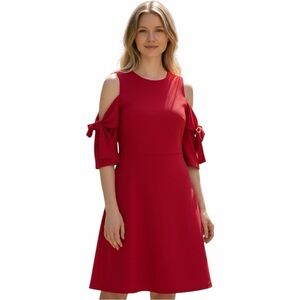 Chelsea28 Fuchsia Cold Shoulder Bow Sleeve Cocktail Dress - Size 4
